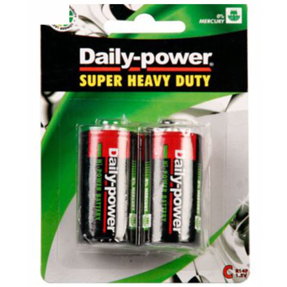 C - 2 Pack - Super Heavy Duty Battery - Daily Power