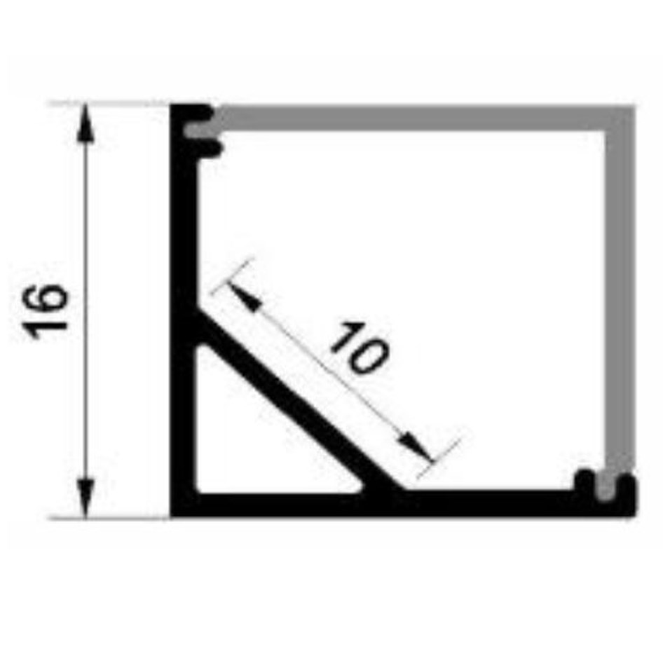 1616B - LED Aluminium Surface Channel - 2m - Clear