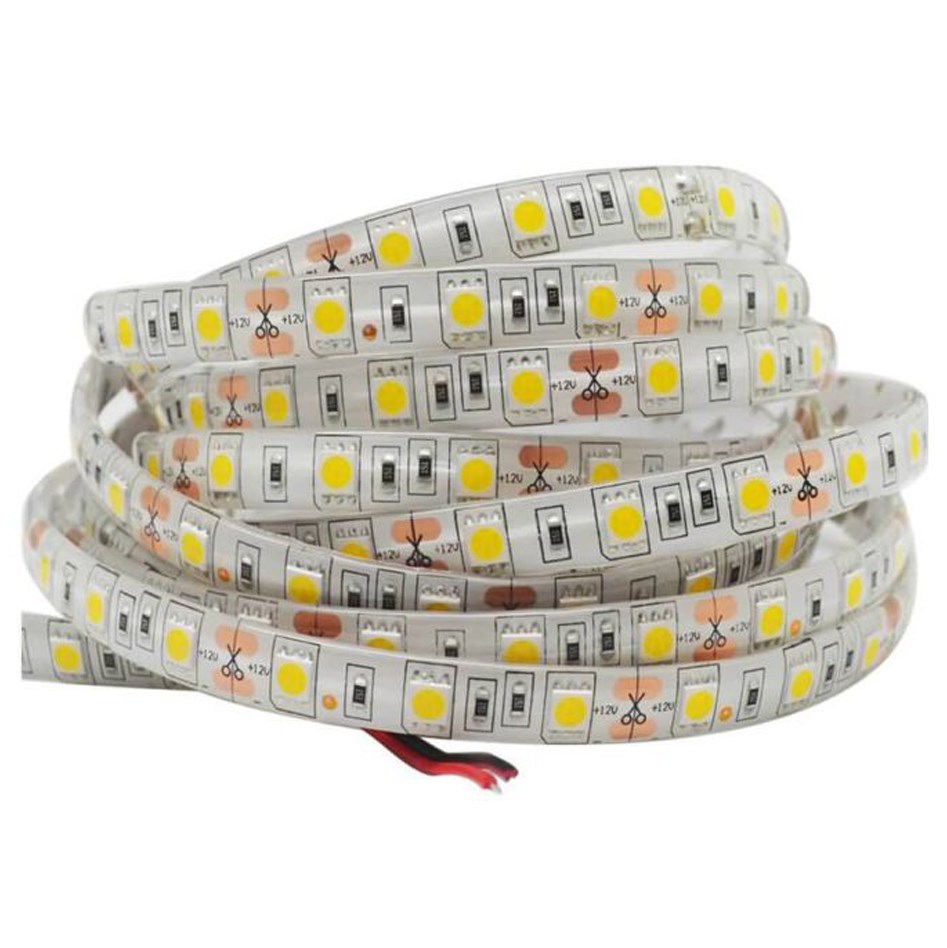 5050 - 12V - Waterproof - LED Striplight - 5m - Click to Choose - Daylight / 60 LEDs/m