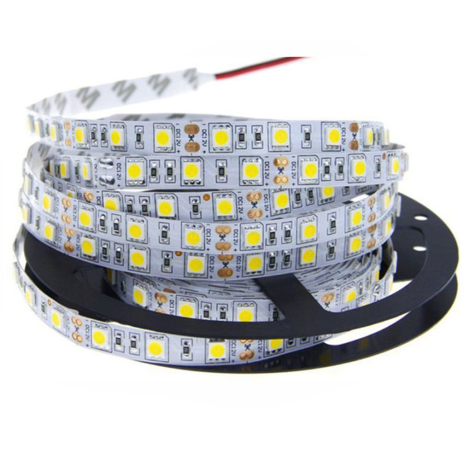 5050 - 12V - Non Waterproof - LED Striplight - 5m - Click to Choose - Daylight / 60 LEDs/m
