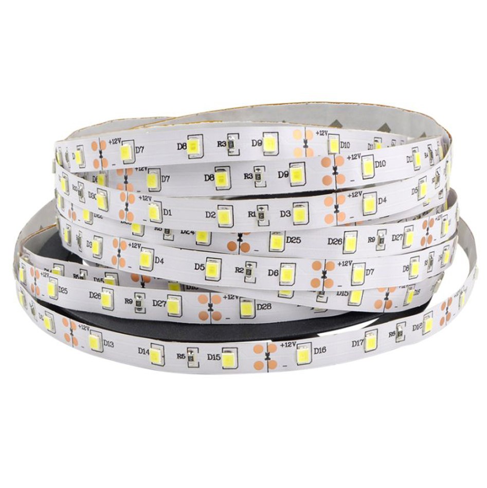 2835 - 12V - Non Waterproof - LED Striplight - 5m - Click to Choose - Cool White / 60 LEDs/m