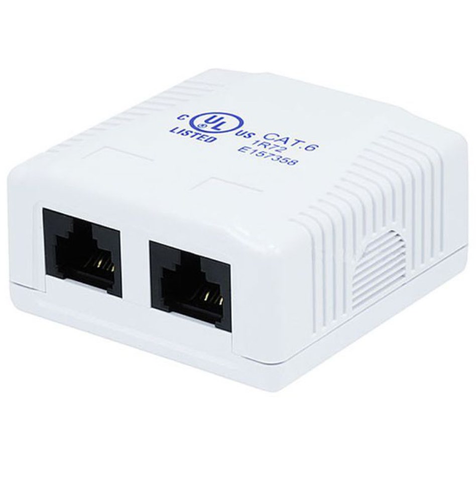 Surface Mount Box - Dual - RJ45 - Cat6