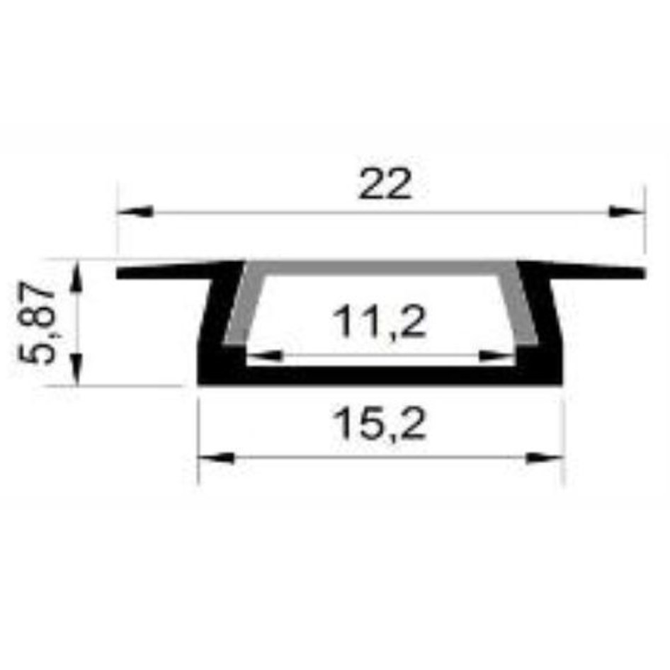 2206 - LED Aluminium Rebate Channel - 2m - Opal