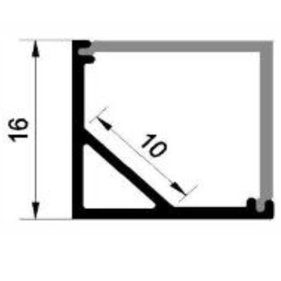 1616B - LED Aluminium Surface Channel - 2m - Opal