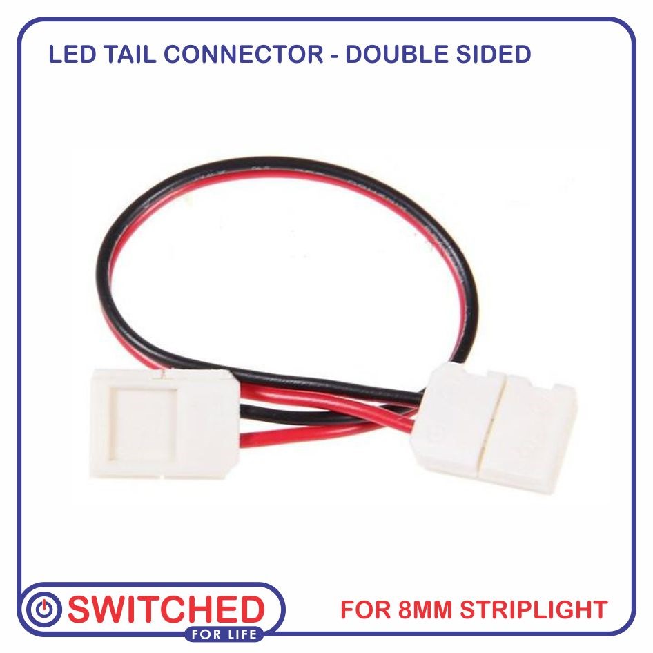 8mm Striplight Double Sided PCB Tail Connector