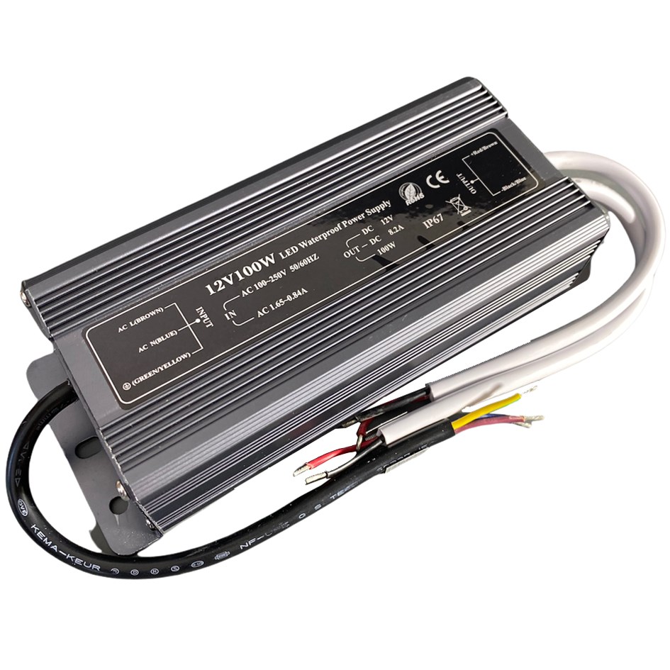 Power Supply - 12V - Waterproof - 100 Watt