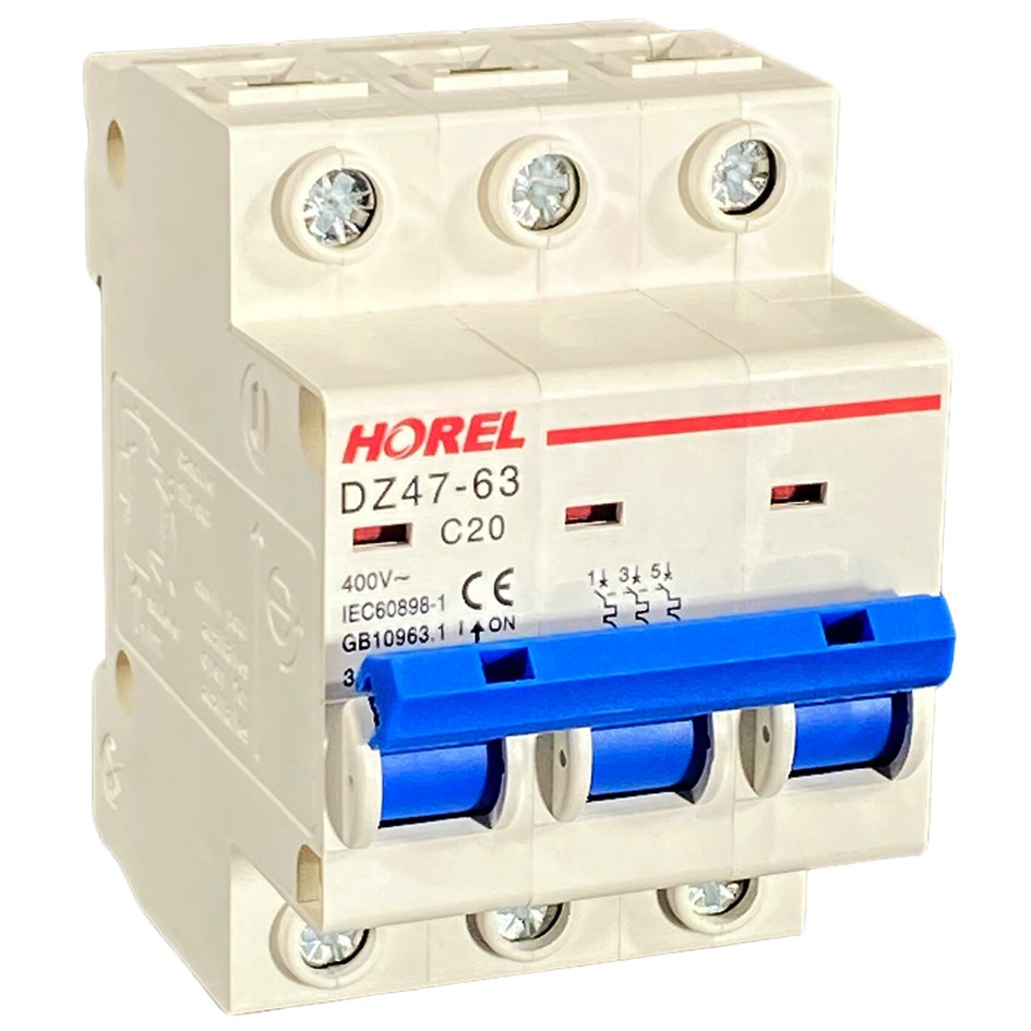 Miniture Circuit Breaker - 3 Pole - 20 Amp