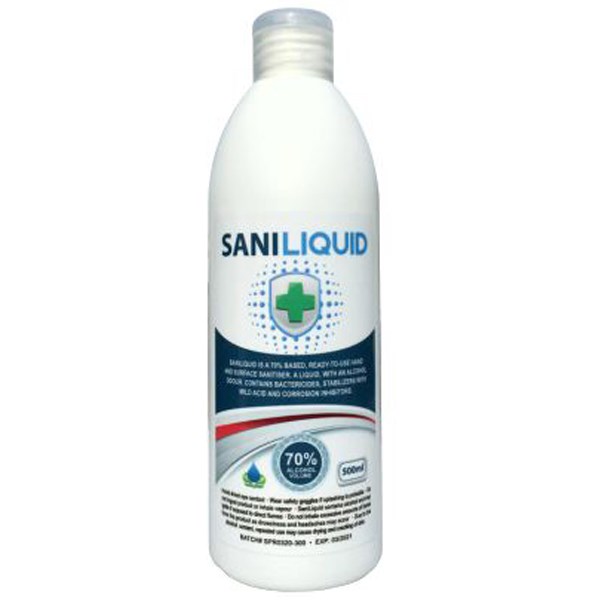 SaniLiquid - 500ml Sanitising Liquid with Fliptop Lid - Sanitiser