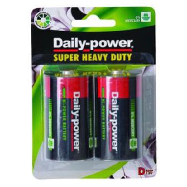 D - 2 Pack - Super Heavy Duty Battery - Daily Power