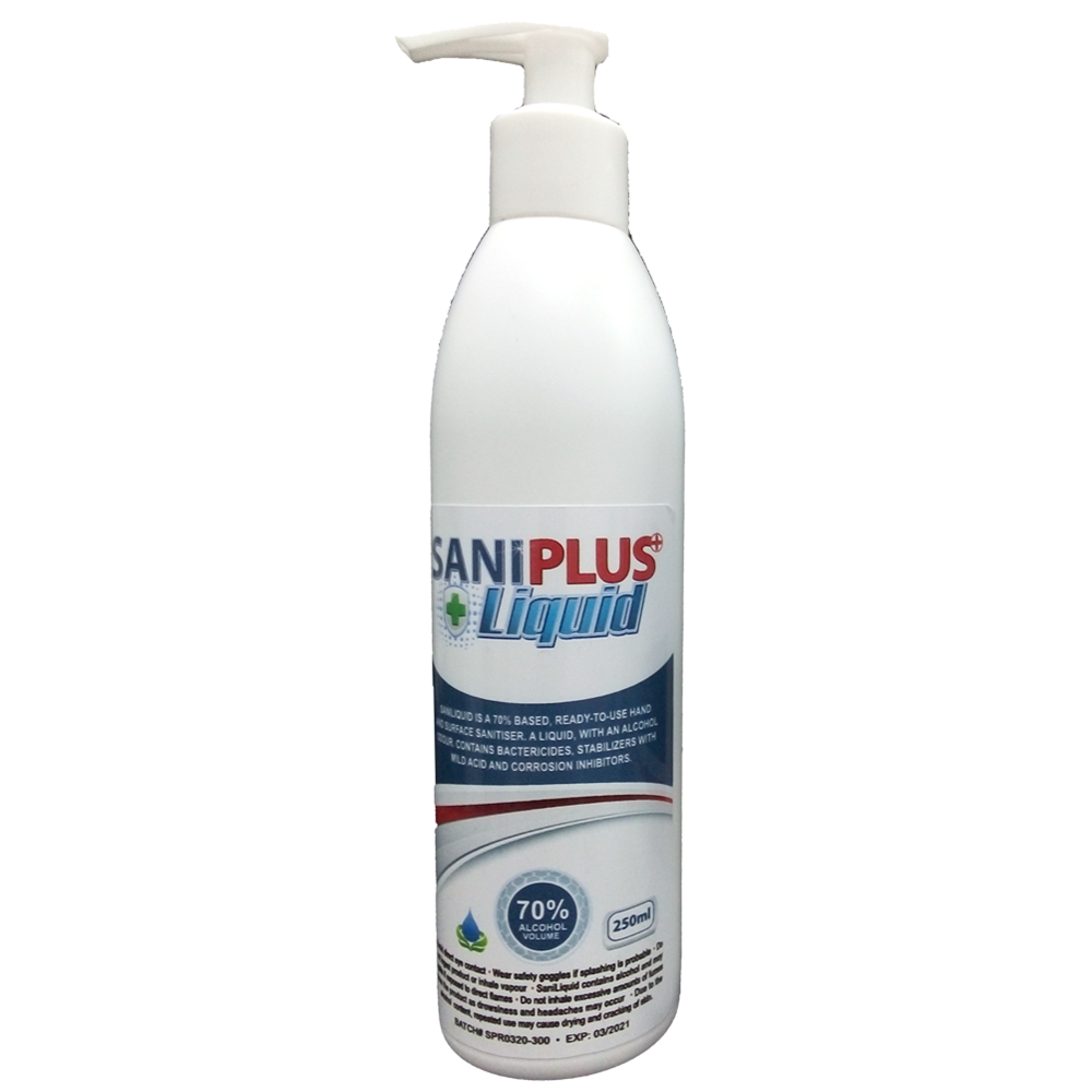 SaniLiquid - 250ml Sanitising Liquid with Pump - Sanitiser