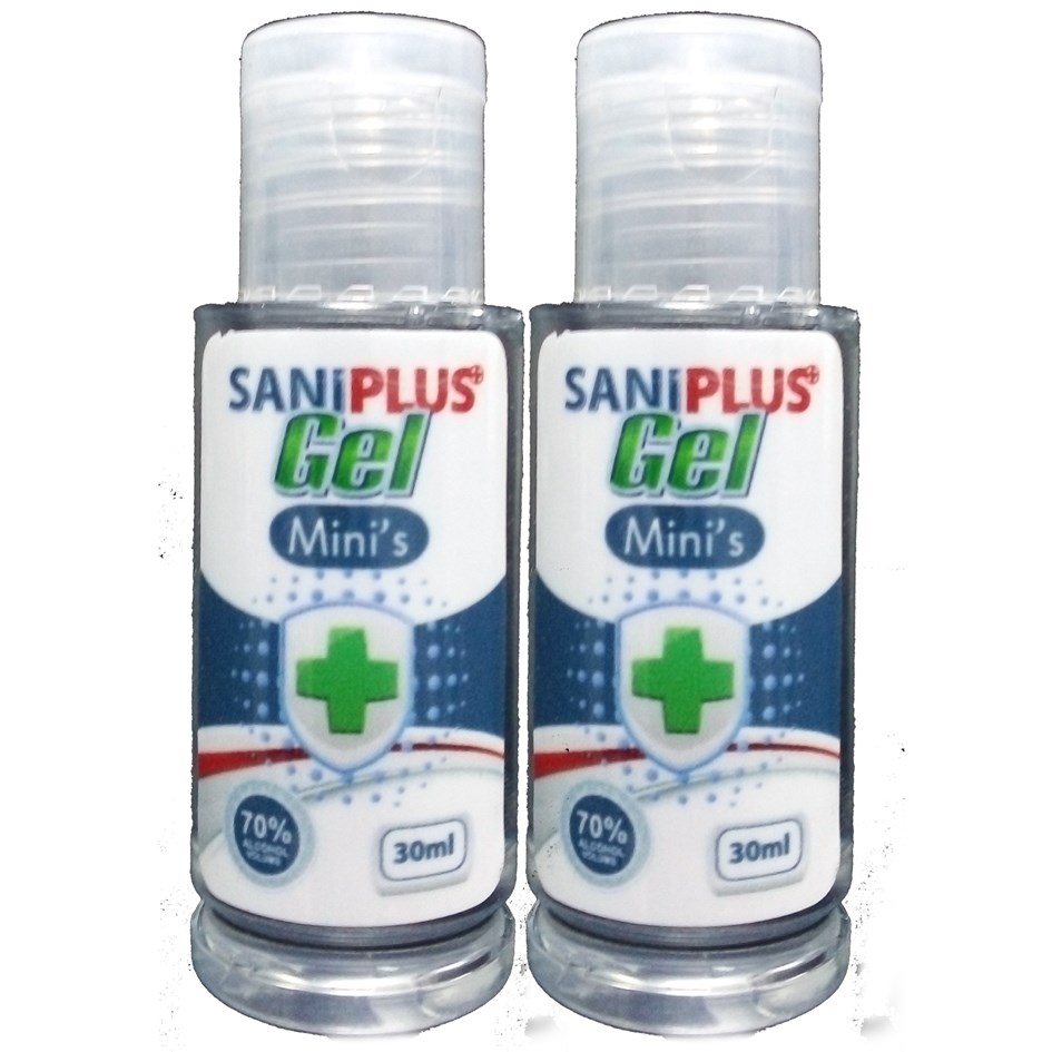 SaniPlus SaniGel Minis - 2 Pack - 2 x 30ml Gel Hand Sanitiser