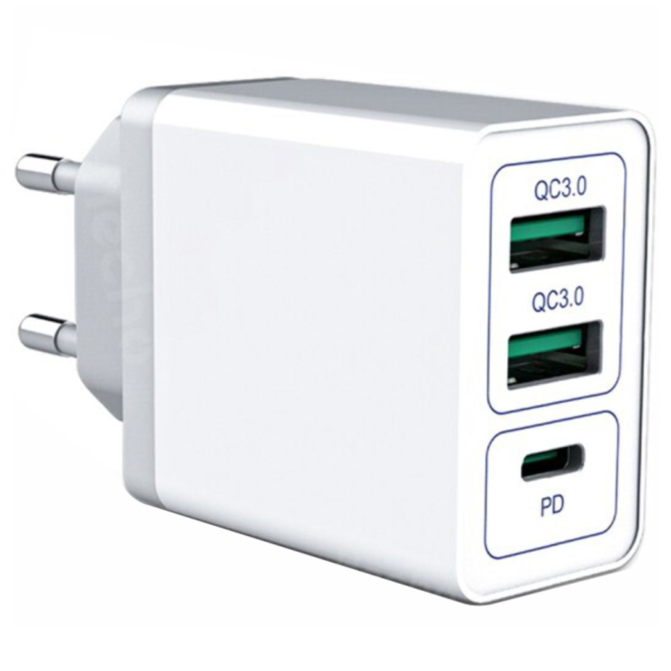 3 Port - Ultra Fast Charger - 3 x USB-A - 1 x USB-C 3.0