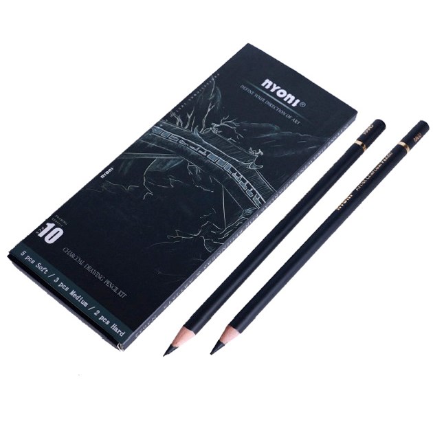Nyoni - Drawing Charcoal Pencil For Beginners And Artists - Soft/Medium/Hard / (SC N3032)