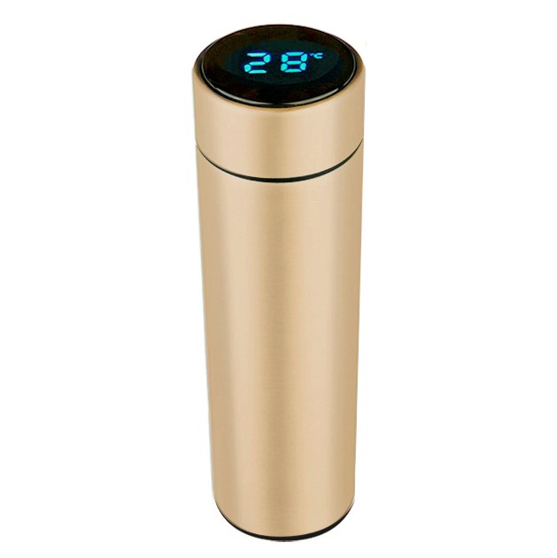 Digital Thermometer Flask - Gold