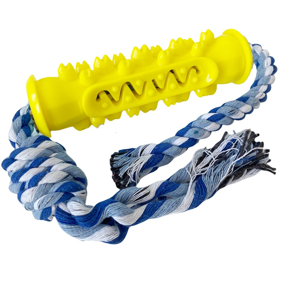 Dog Toothbrush - Serrated Molar Stick - Yellow