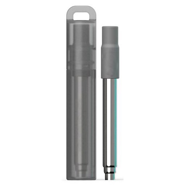 Portable Metal Telescopic Stainless Steel Collapsible Drinking Straw with Brush Cleaner - Gray