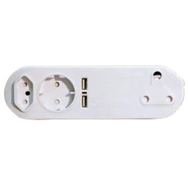 Selectrix - 1X Flat + 1x Schuko 16A + 2X USB 2.1A + 1x 3pin 16A Adaptor - (SC 602)