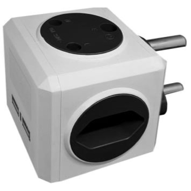 Selectrix - Multi Socket Cube With USB - Black (SC 402)
