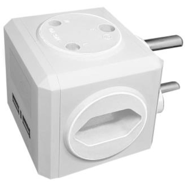 Selectrix - Multi Socket Cube With USB - White (SC 412)
