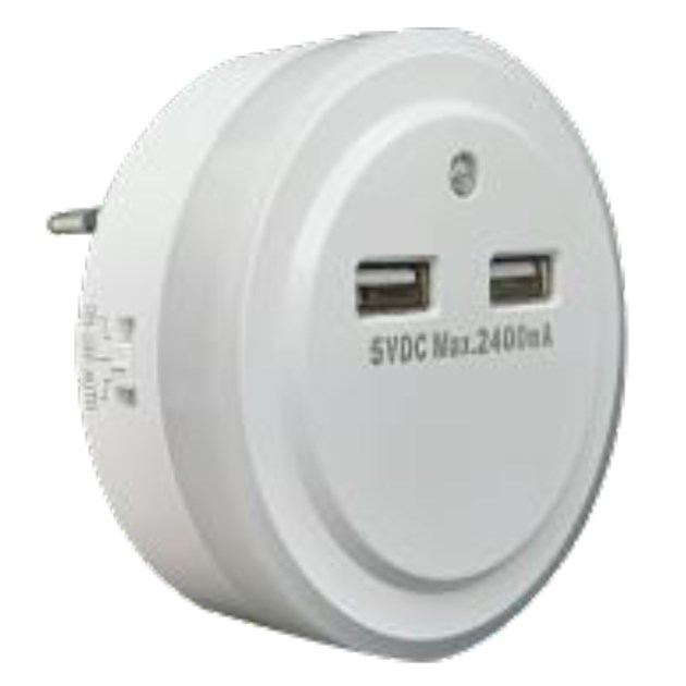 Selectrix - Dual USB Charger With Night Light - (SC 414)
