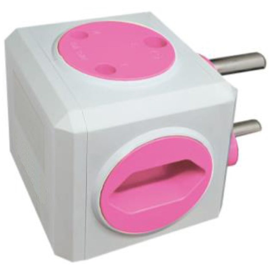 Selectrix - Multi Socket Cube (No USB Outlet) - Pink (SC 407)