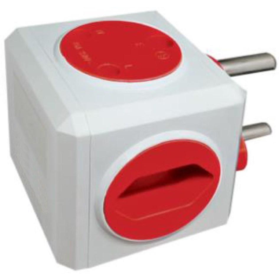 Selectrix - Multi Socket Cube (No USB Outlet) - Red (SC 411)