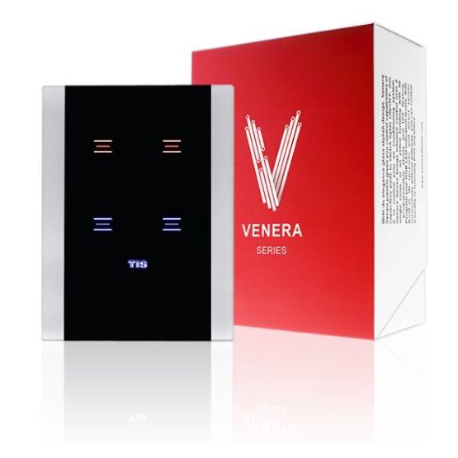 TIS Panel - Venera - 4 Gang - WIFI - Black